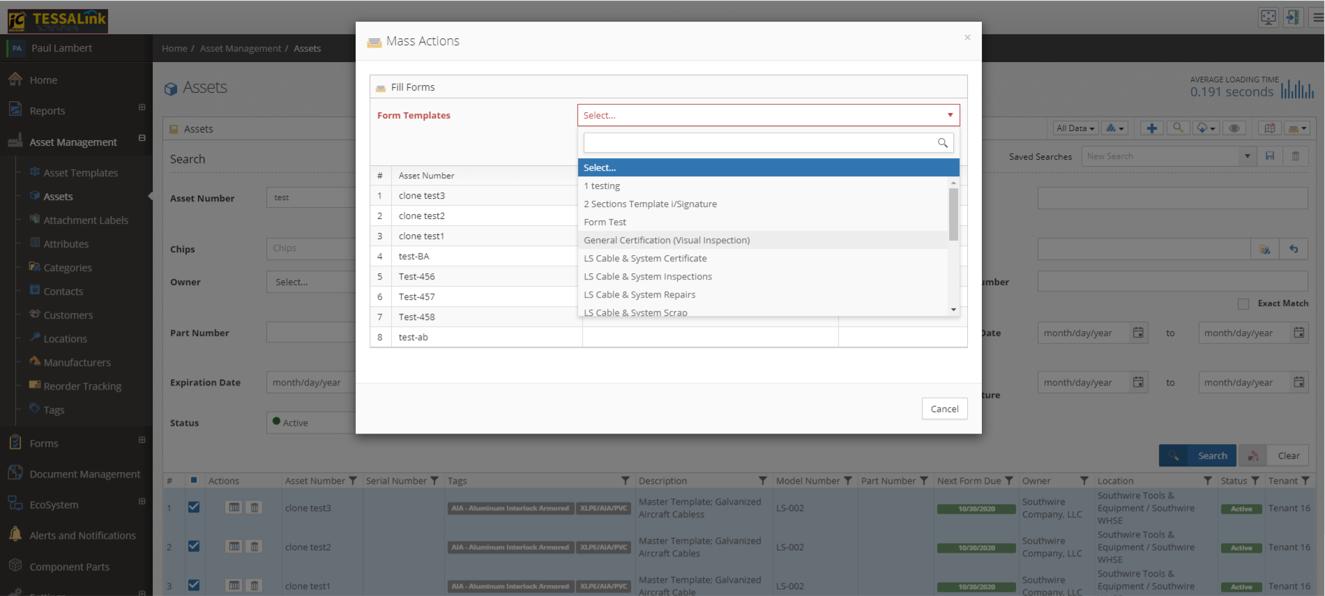 TESSALink Web - Mass Action Fill Forms – TESSALink Portal